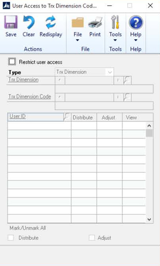 AA user access settings