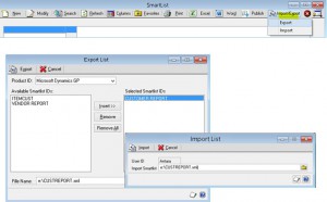Import/Export SmartLists from Designer