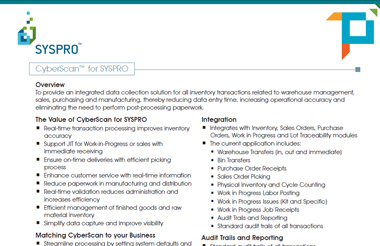 CyberScan for SYSPRO
