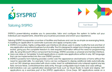 Tailoring SYSPRO