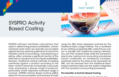 Activity Based Costing