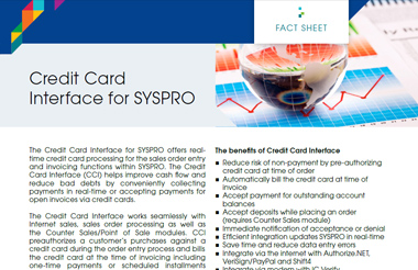 Credit Card Interface for SYSPRO