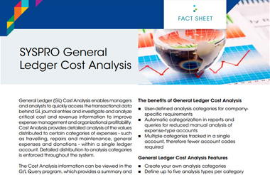 General Ledger Cost Analysis