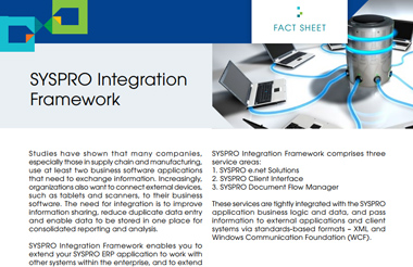 SYSPRO Integration Framework