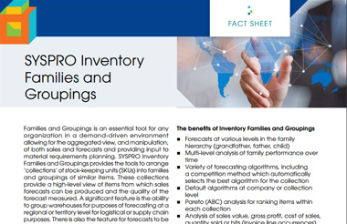 Inventory Families and Grouping