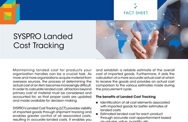 Landed Cost Tracking