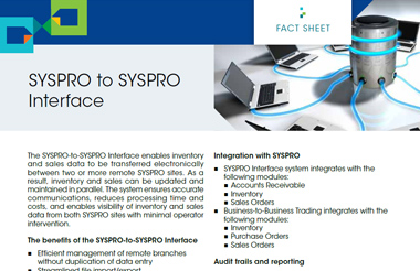 SYSPRO to SYSPRO Interface